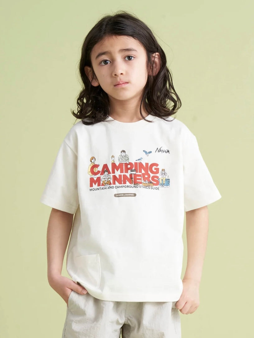 NANGA ナンガ / ECO HYBRID CAMPING MANNERS PEG&ROPE KIDS TEE / エコハイブリッド キャンピングマナー ペグ&ロープ キッズティー