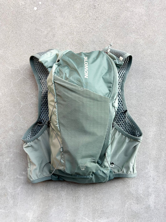 SALOMON サロモン / ACTIVE SKIN 12 WITH FLASK アクティブ スキン 12 ウィズ フラスク グリーン