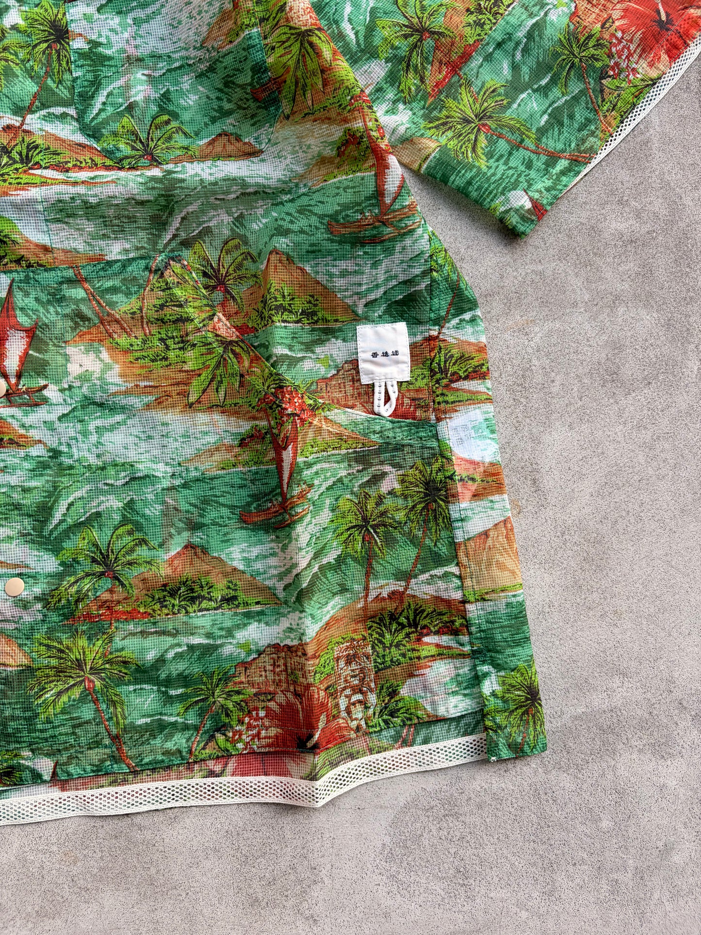 迷迭香 マンネンロウ / NYLON MESH HALF SLEEVE SHIRT ナイロン メッシュ ハーフ シャツ ALOHA