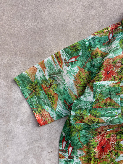 迷迭香 マンネンロウ / NYLON MESH HALF SLEEVE SHIRT ナイロン メッシュ ハーフ シャツ ALOHA