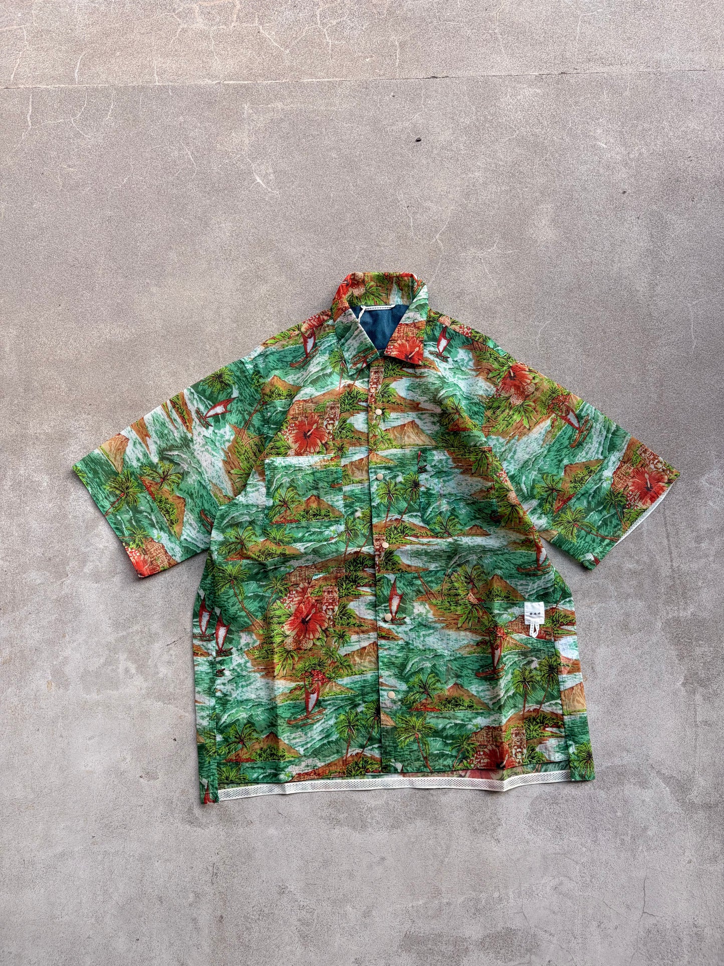 迷迭香 マンネンロウ / NYLON MESH HALF SLEEVE SHIRT ナイロン メッシュ ハーフ シャツ ALOHA