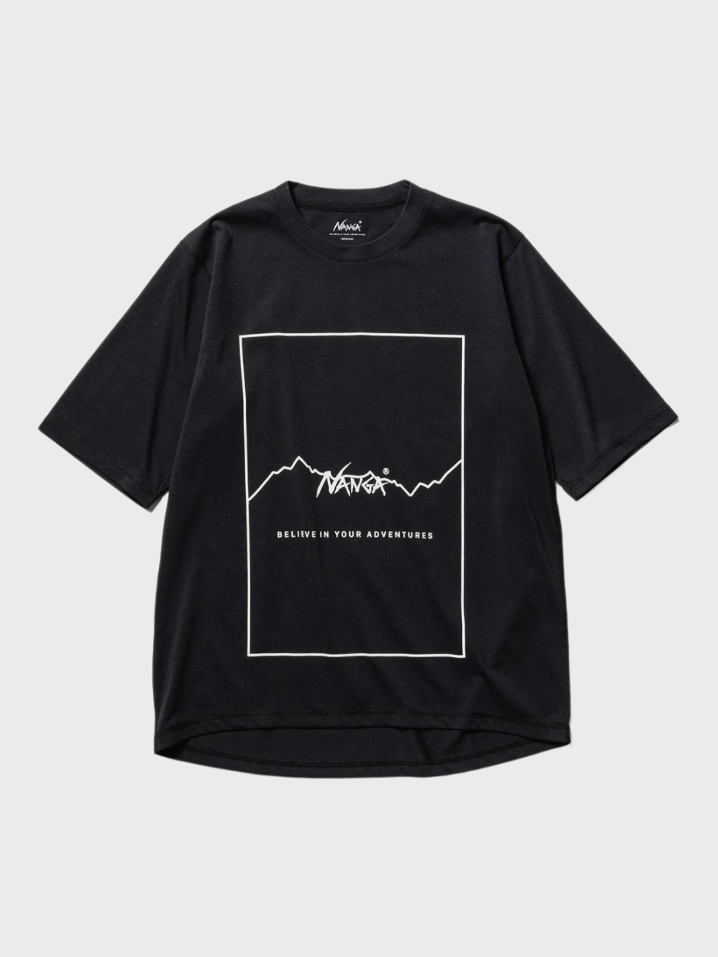 NANGA ナンガ / DRY MIX FRAME LOGO TEE ドライミックスフレームロゴティー