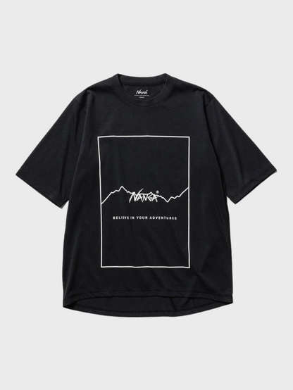 NANGA ナンガ / DRY MIX FRAME LOGO TEE ドライミックスフレームロゴティー
