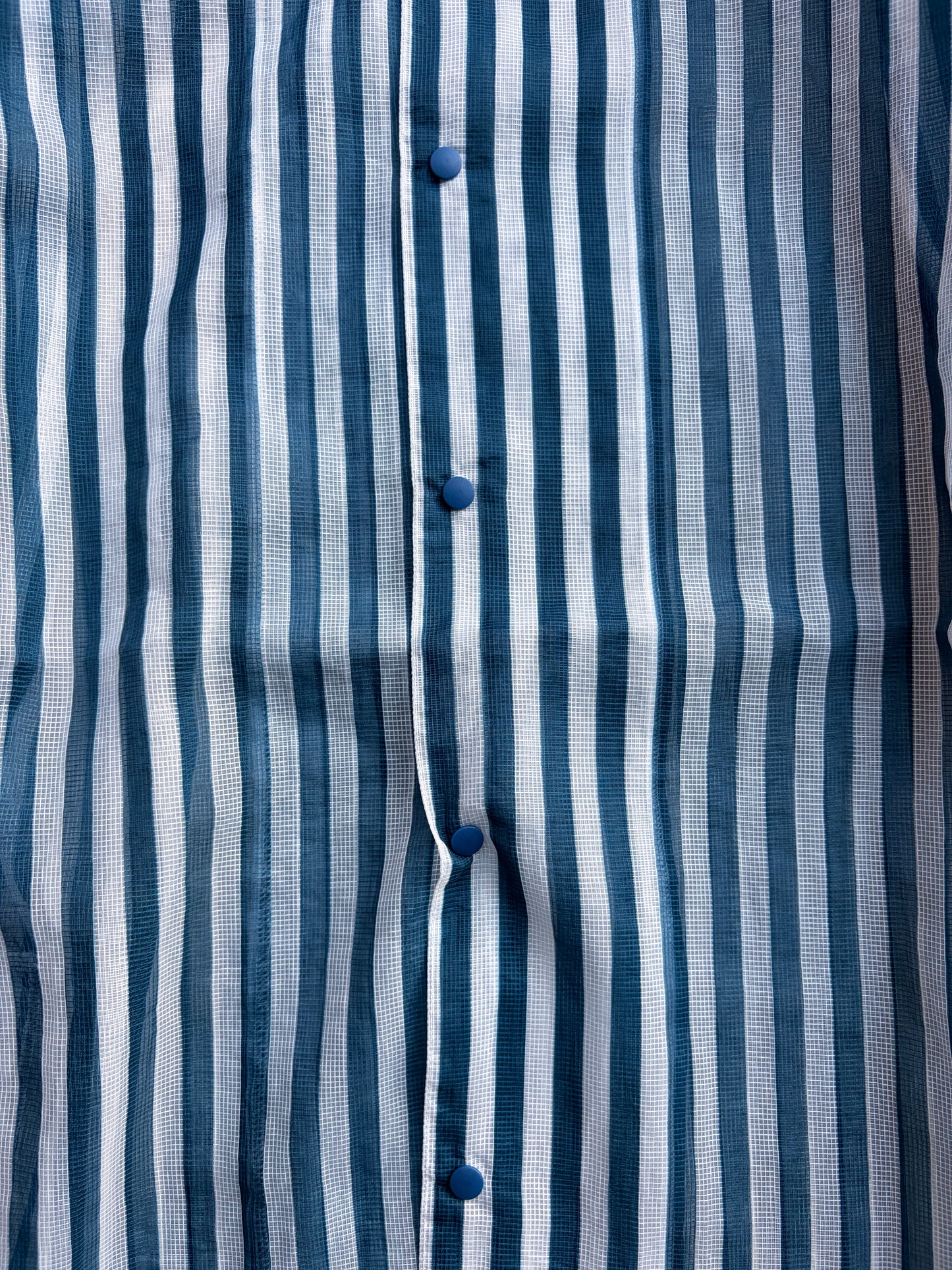 迷迭香 マンネンロウ / MESH LONG SLEEVE SHIRT メッシュ ロングスリーブ シャツ Blue Stripe