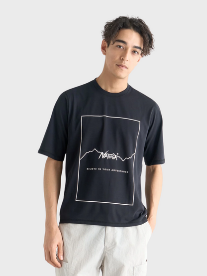 NANGA ナンガ / DRY MIX FRAME LOGO TEE ドライミックスフレームロゴティー