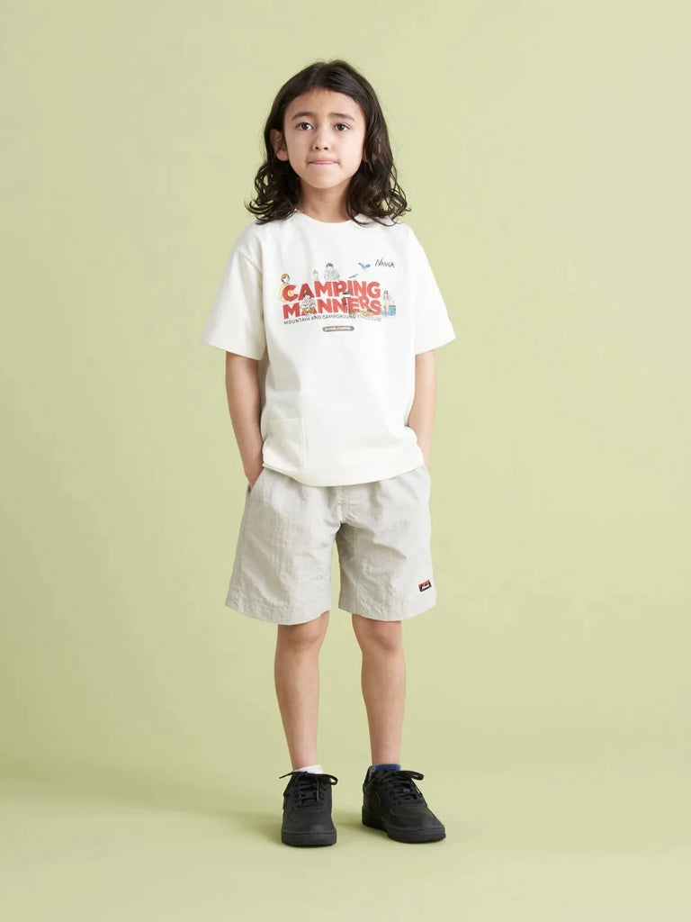 【SALE】NANGA ナンガ / ECO HYBRID CAMPING MANNERS PEG&ROPE KIDS TEE / エコハイブリッド キャンピングマナー ペグ&ロープ キッズティー