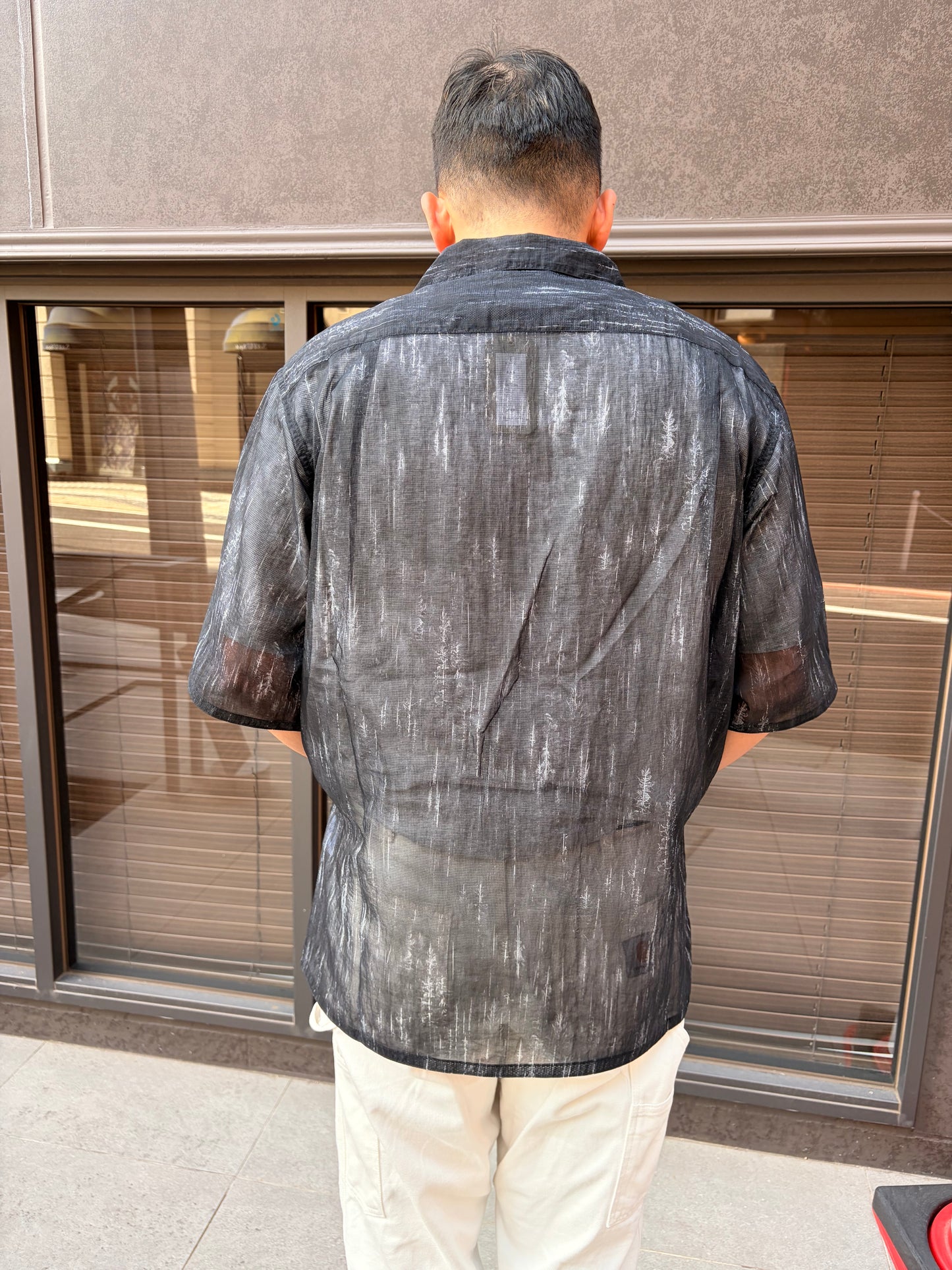 迷迭香 マンネンロウ / MESH HALF SLEEVE SHIRT メッシュ ハーフ シャツ ブラックM