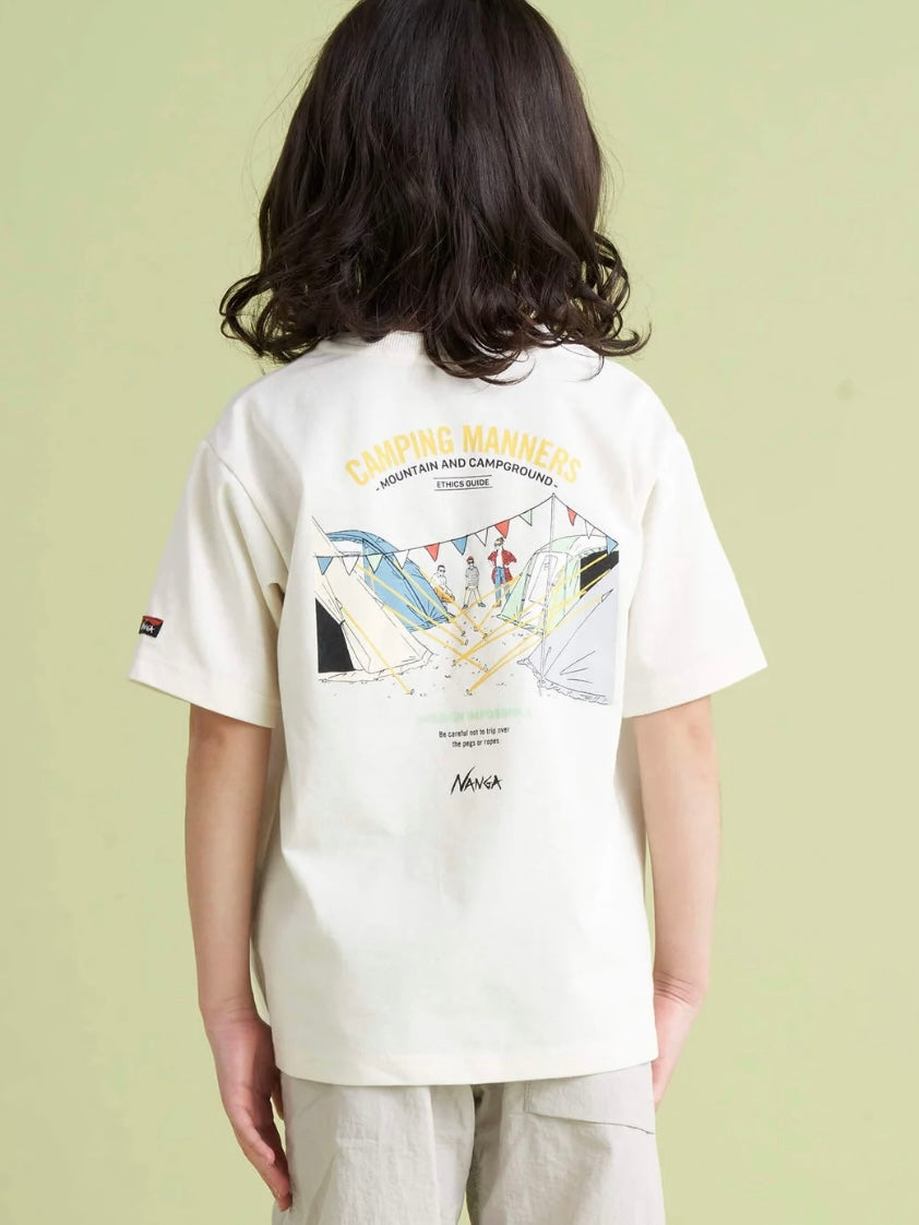 【SALE】NANGA ナンガ / ECO HYBRID CAMPING MANNERS PEG&ROPE KIDS TEE / エコハイブリッド キャンピングマナー ペグ&ロープ キッズティー