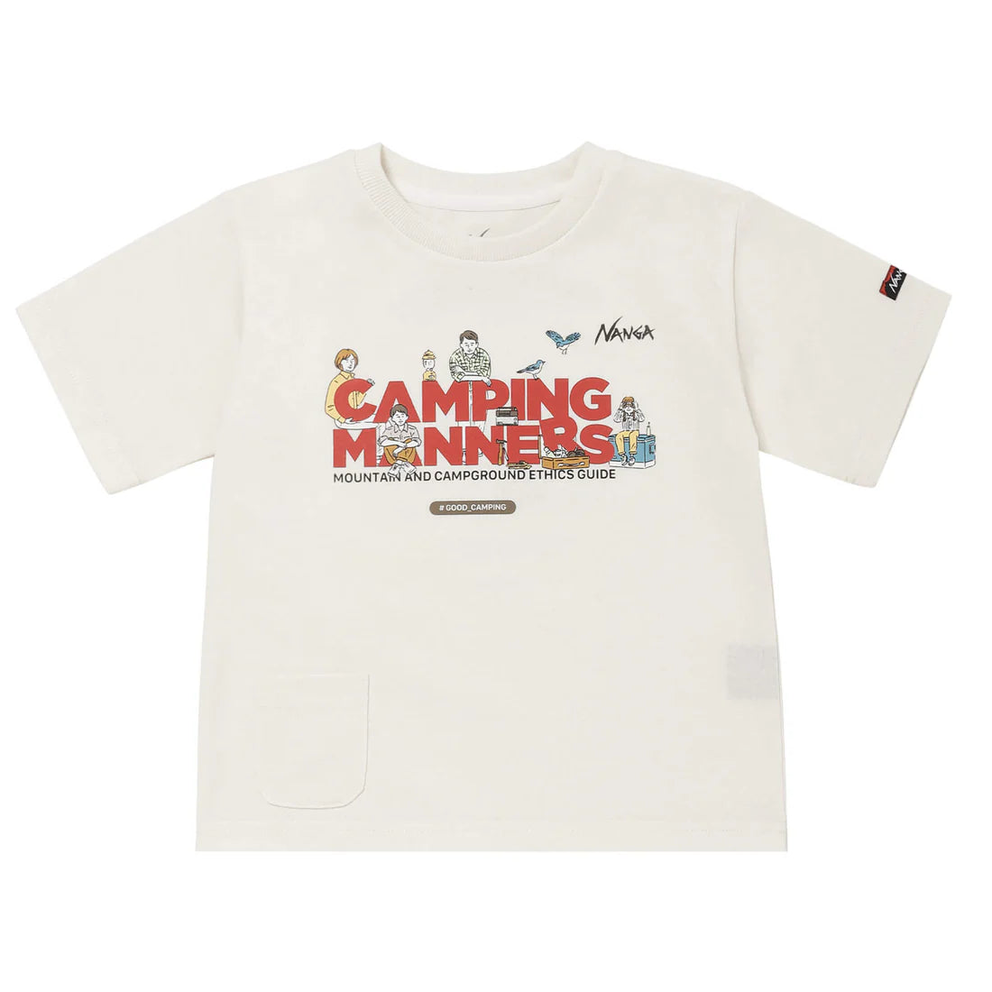 【SALE】NANGA ナンガ / ECO HYBRID CAMPING MANNERS PEG&ROPE KIDS TEE / エコハイブリッド キャンピングマナー ペグ&ロープ キッズティー