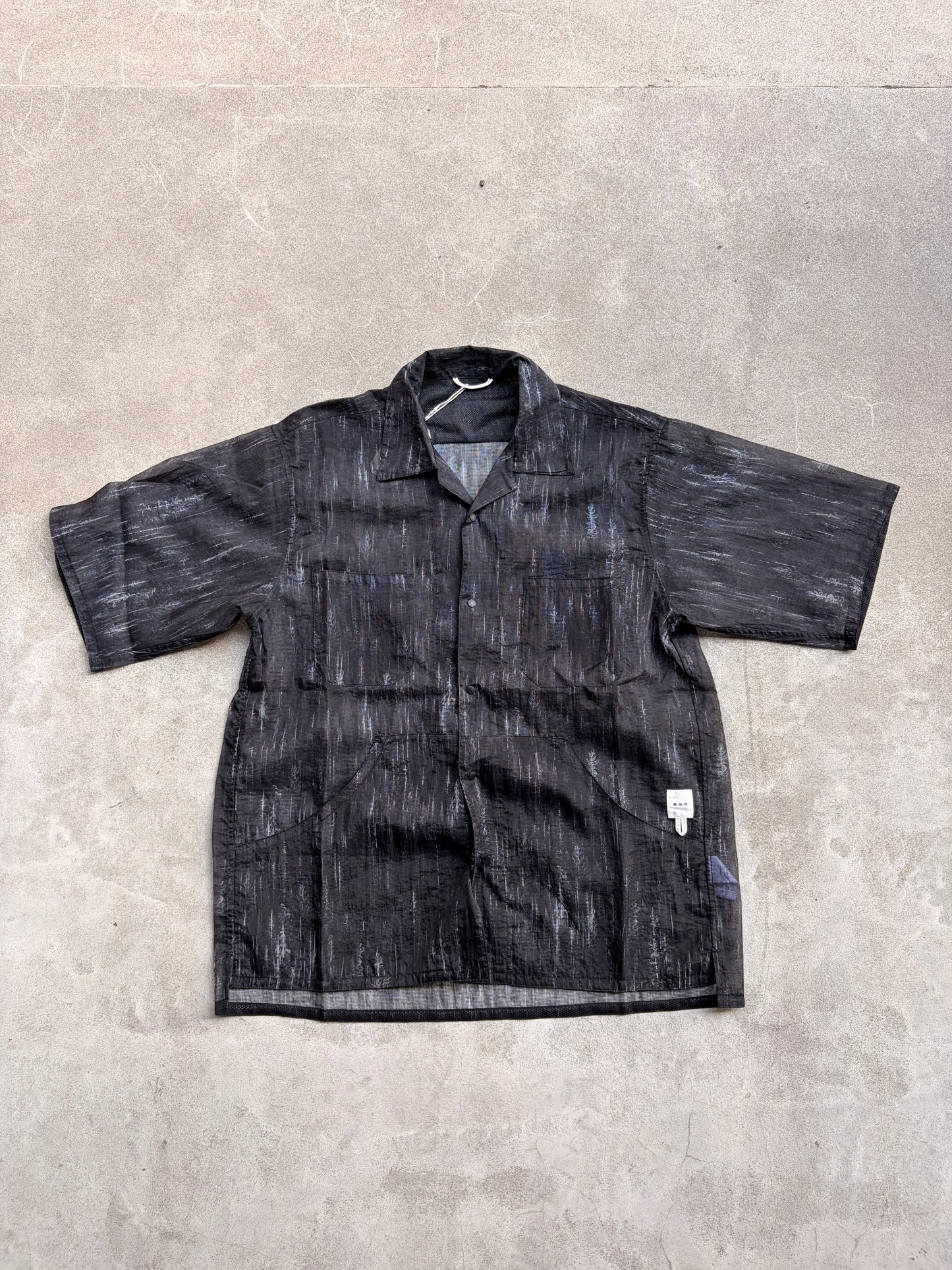 迷迭香 マンネンロウ / MESH HALF SLEEVE SHIRT メッシュ ハーフ シャツ ブラックM