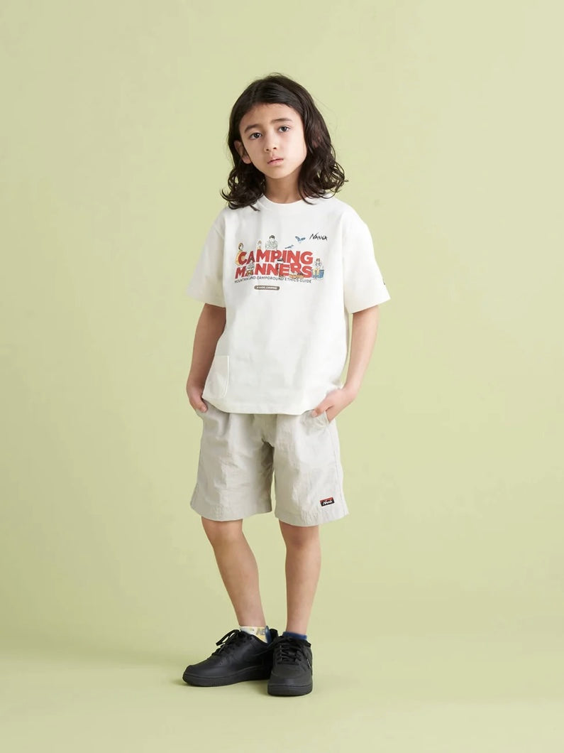 【SALE】NANGA ナンガ / ECO HYBRID CAMPING MANNERS PEG&ROPE KIDS TEE / エコハイブリッド キャンピングマナー ペグ&ロープ キッズティー