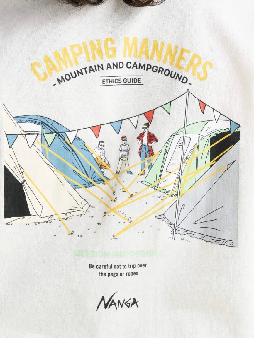 【SALE】NANGA ナンガ / ECO HYBRID CAMPING MANNERS PEG&ROPE KIDS TEE / エコハイブリッド キャンピングマナー ペグ&ロープ キッズティー