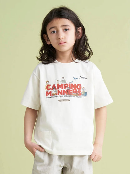 【SALE】NANGA ナンガ / ECO HYBRID CAMPING MANNERS PEG&ROPE KIDS TEE / エコハイブリッド キャンピングマナー ペグ&ロープ キッズティー