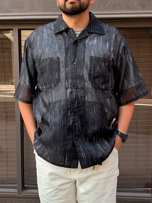 迷迭香 マンネンロウ / MESH HALF SLEEVE SHIRT メッシュ ハーフ シャツ ブラックM