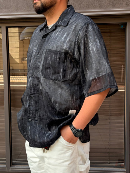 迷迭香 マンネンロウ / MESH HALF SLEEVE SHIRT メッシュ ハーフ シャツ ブラックM