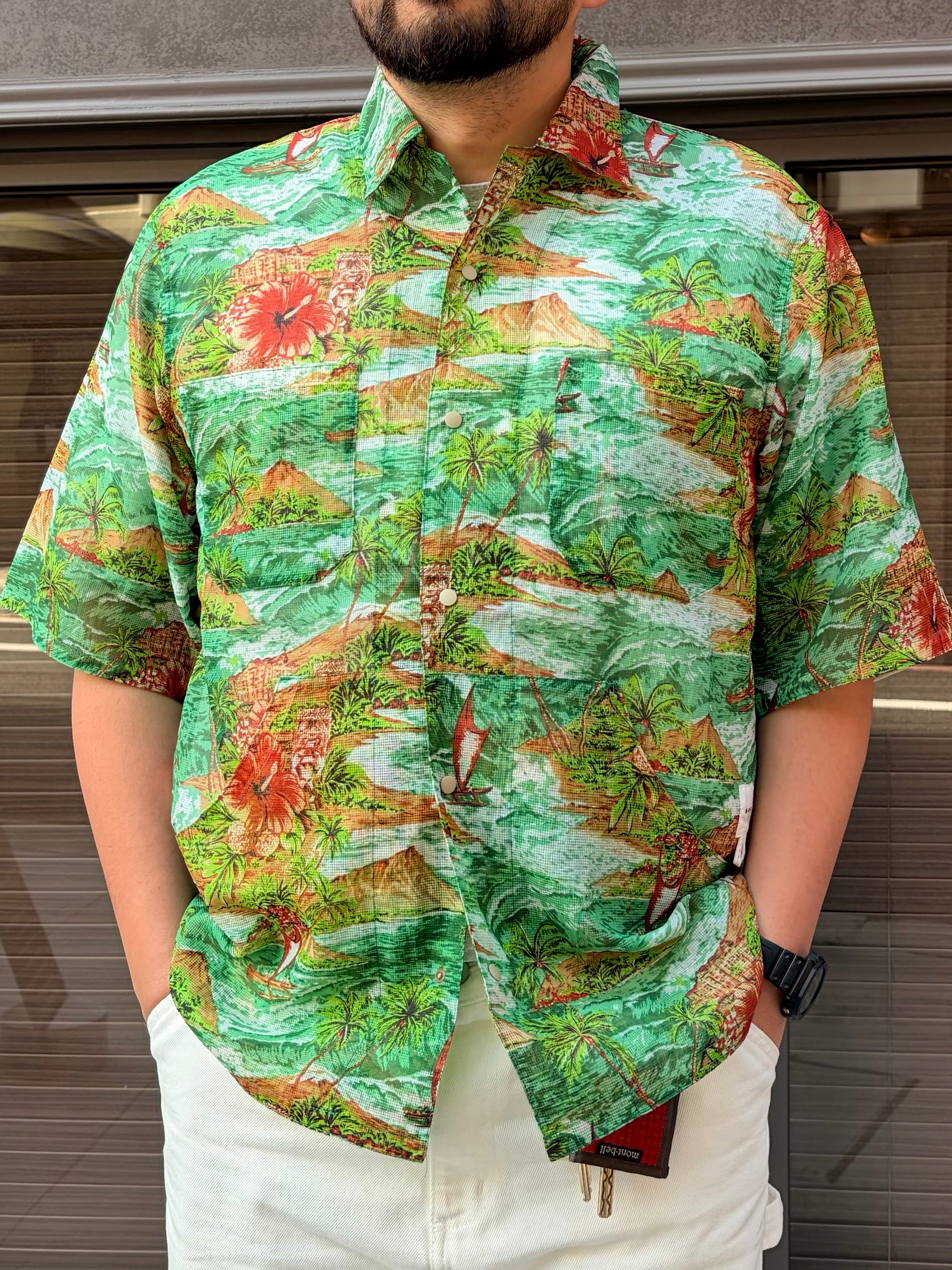 迷迭香 マンネンロウ / NYLON MESH HALF SLEEVE SHIRT ナイロン